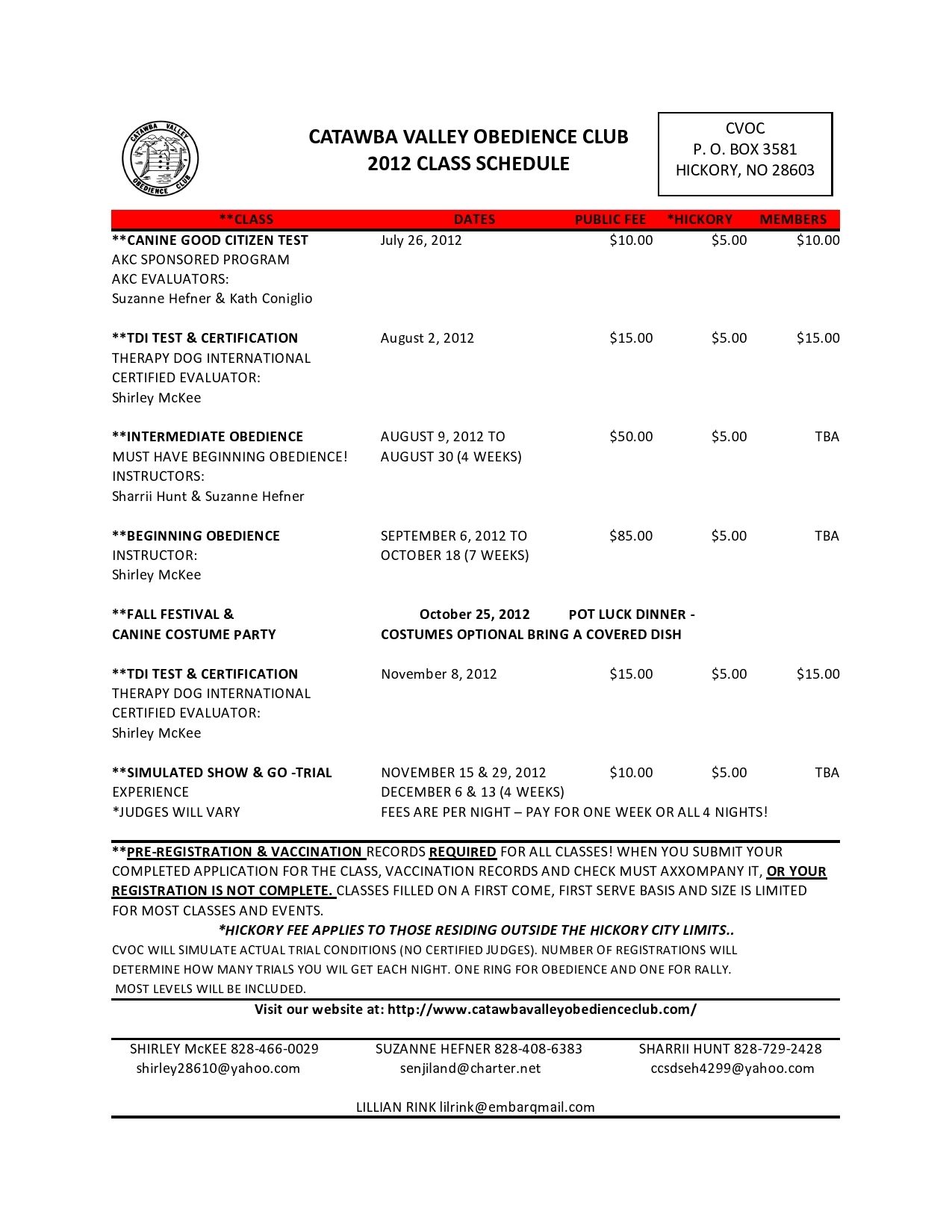 2012 class schedule pg 2